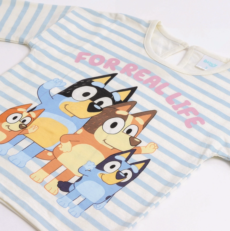 POLERA MANGA LARGA NIÑA RAYAS FAMILY BLANCO BLUEY - 3
