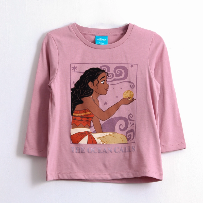 POLERA MANGA LARGA NIÑA MOANA ROSADO DISNEY - 1