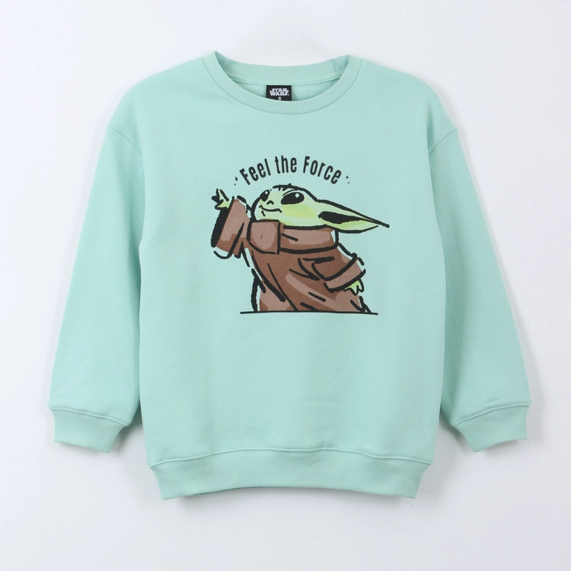 POLERON CERRADO NIÑO FEEL THE FORCE GROGU VERDE STAR WARS - 1