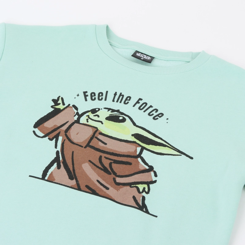 POLERON CERRADO NIÑO FEEL THE FORCE GROGU VERDE STAR WARS - 3