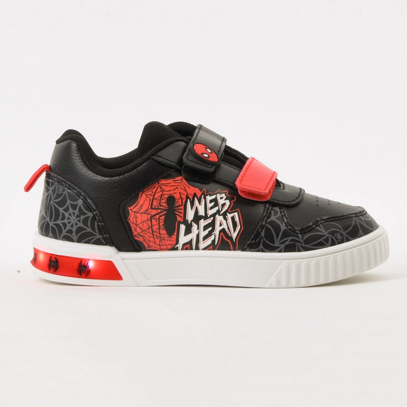 ZAPATILLA LUCES NIÑO VELCRO SPIDERMAN NEGRO MARVEL - 1