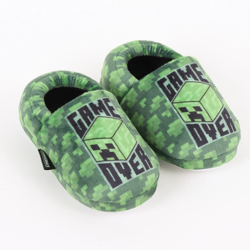 PANTUFLA NIÑO FULL PRINT GAME OVER VERDE MINECRAFT - 2