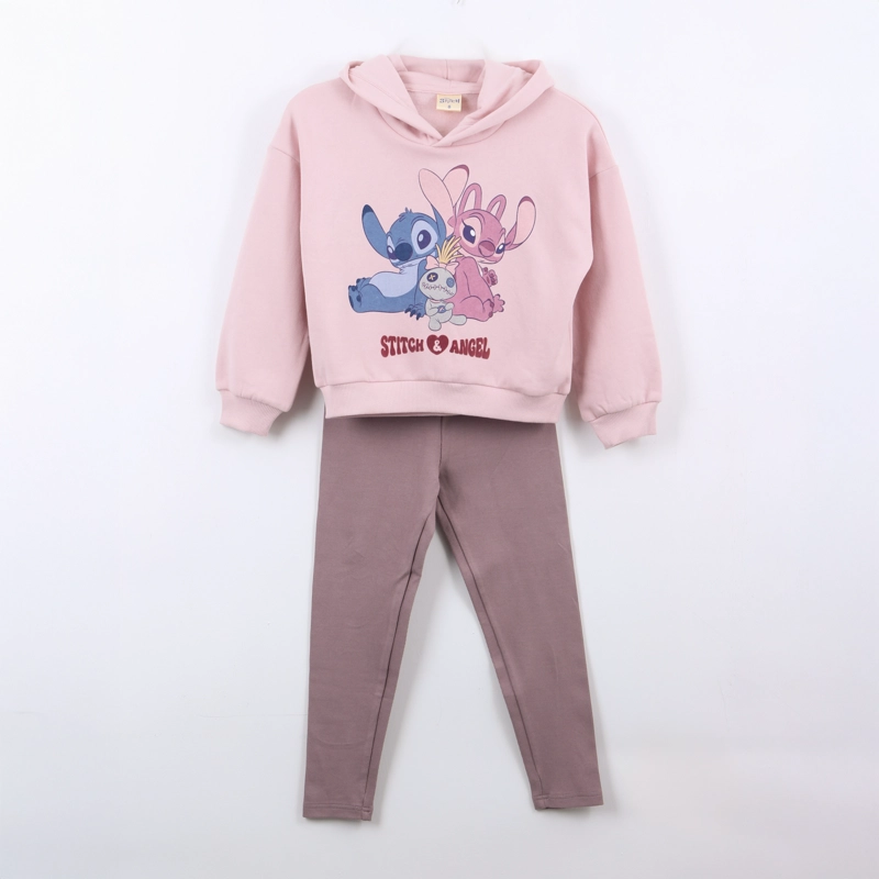 CONJUNTO NIÑA HOODIE LILO & STITCH ROSADO DISNEY - 1