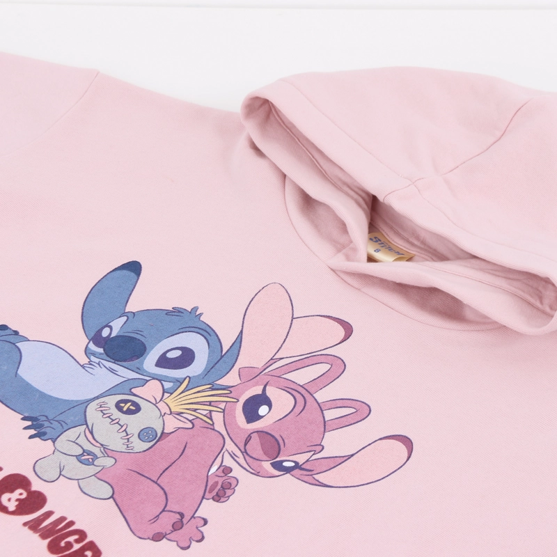CONJUNTO NIÑA HOODIE LILO & STITCH ROSADO DISNEY - 3