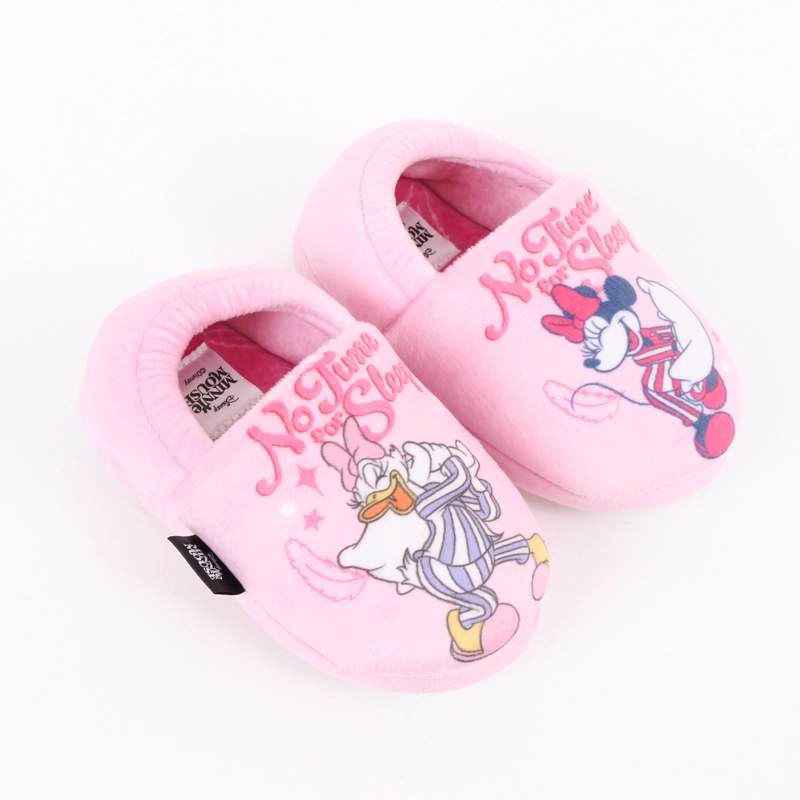 PANTUFLA NIÑA NO TIME FOR SLEEP MINNIE ROSADO DISNEY - 2