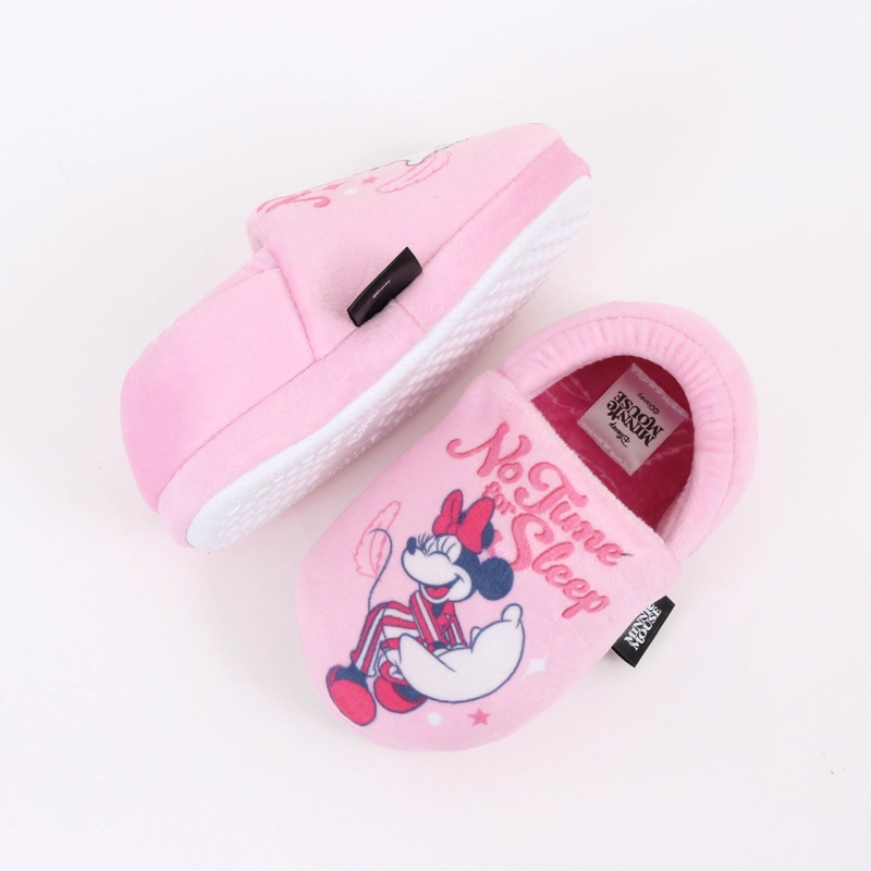 PANTUFLA NIÑA NO TIME FOR SLEEP MINNIE ROSADO DISNEY - 4