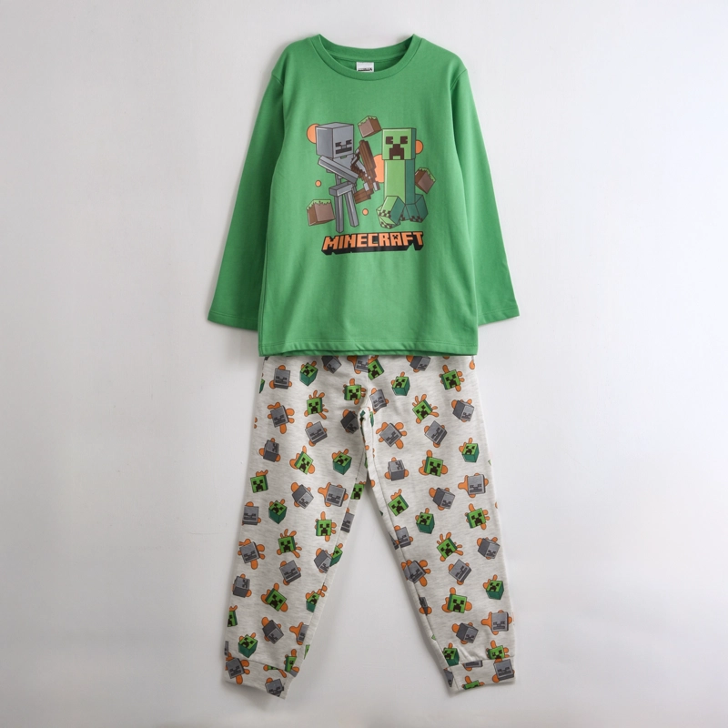 PIJAMA MANGA LARGA NIÑO MOBS VERDE MINECRAFT - 1