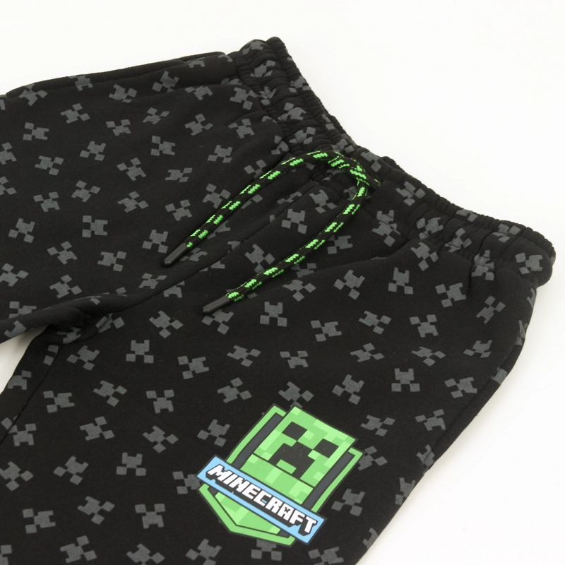 CONJUNTO BUZO NIÑO FULL PRINT CREEPER FACE NEGRO MINECRAFT - 4