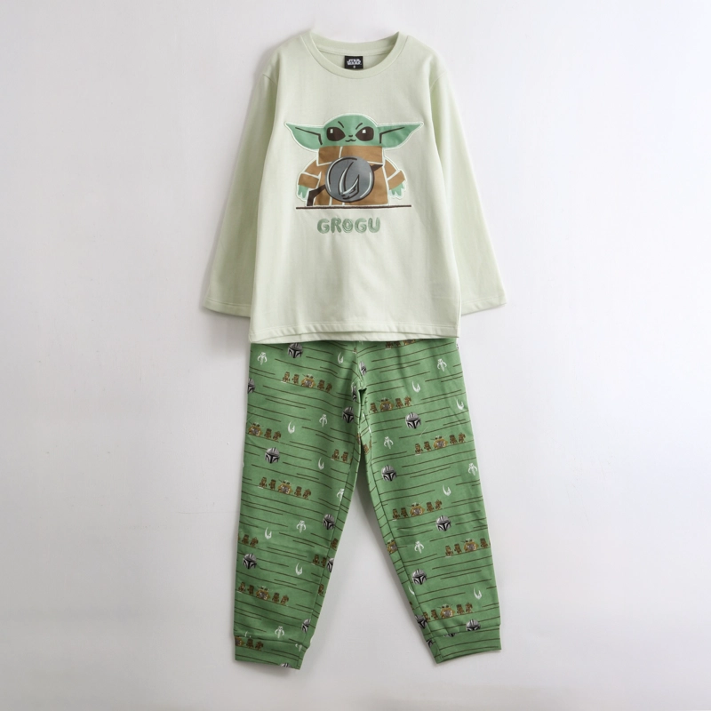 PIJAMA MANGA LARGA NIÑO GROGU VERDE STAR WARS - 1