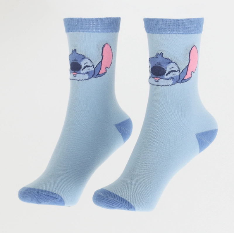 BIPACK CALCETINES NIÑA FULL PRINT LILO STITCH CELESTE DISNEY - 2