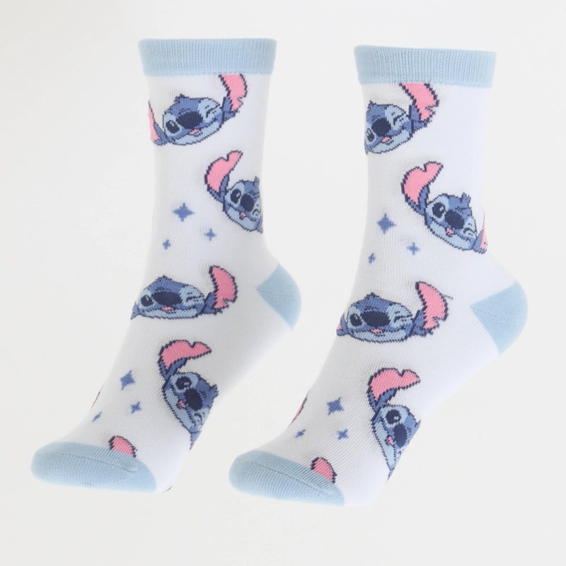 BIPACK CALCETINES NIÑA FULL PRINT LILO STITCH CELESTE DISNEY - 4