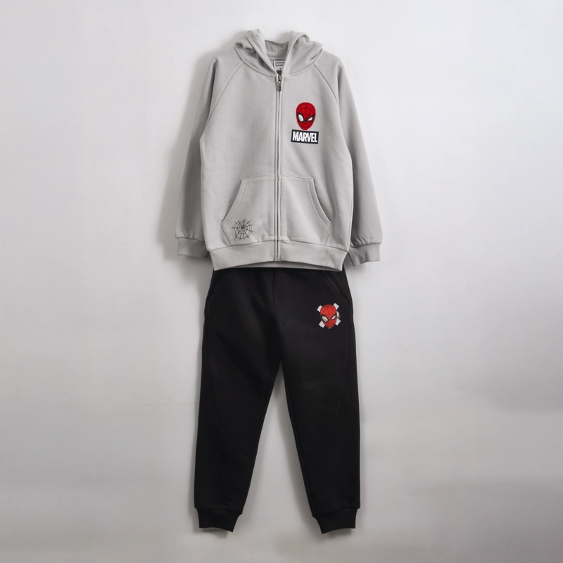 CONJUNTO BUZO NIÑO HOODIE BACK PRINT SPIDERMAN GRIS MARVEL - 1