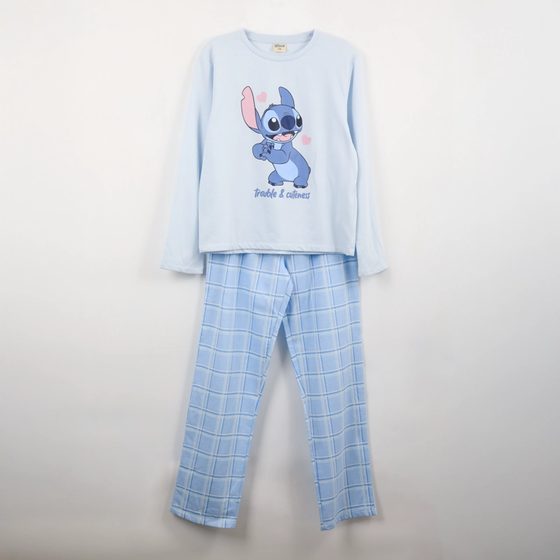 PIJAMA MANGA LARGA JUVENIL LILO & STITCH CELESTE DISNEY - 1