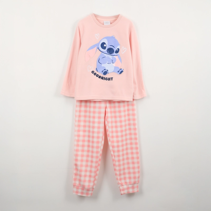 PIJAMA MANGA LARGA JUVENIL GOODNIGHT LILO STITCH ROSA DISNEY - 1