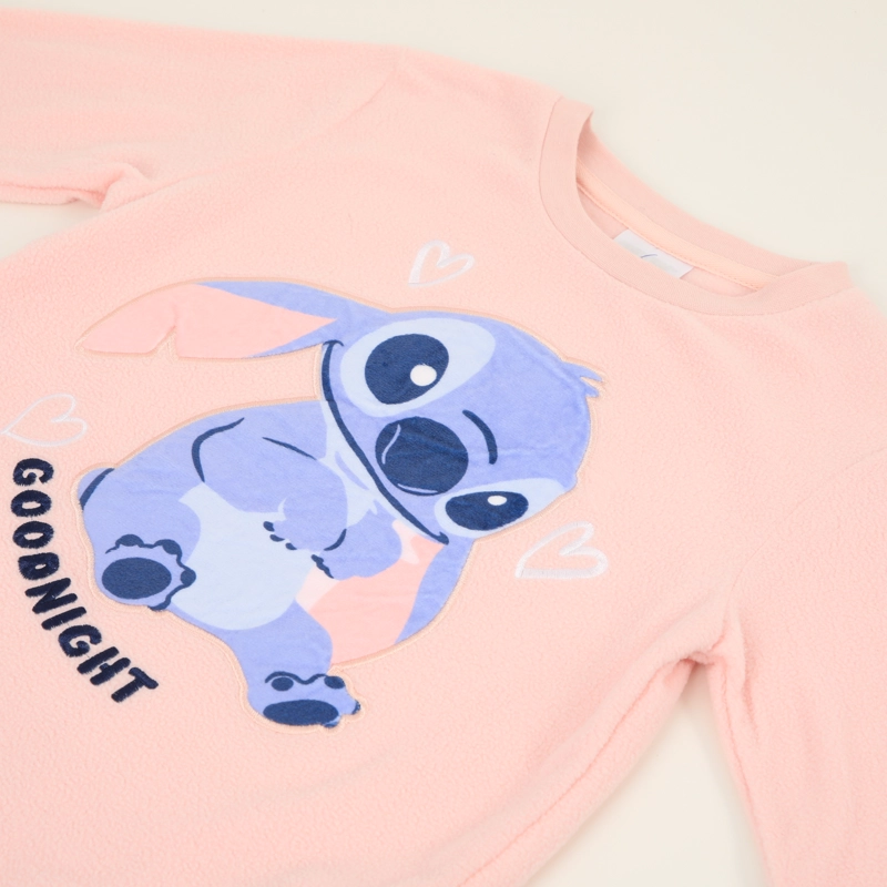 PIJAMA MANGA LARGA JUVENIL GOODNIGHT LILO STITCH ROSA DISNEY - 3