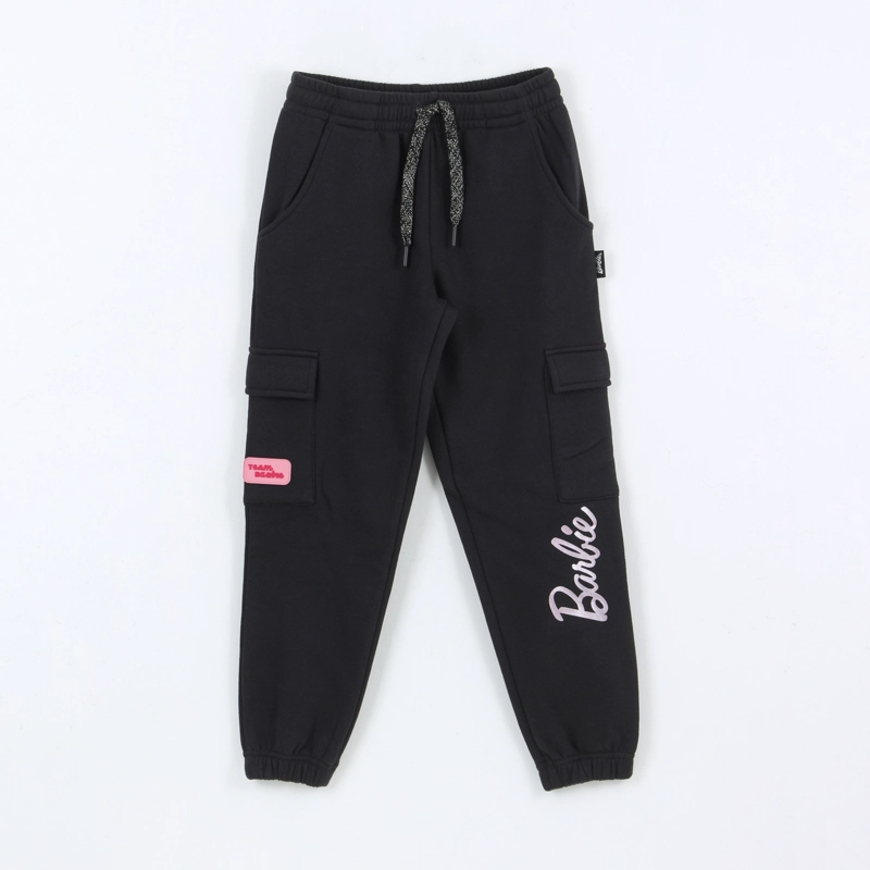 PANTALON DE BUZO NIÑA CARGO NEGRO BARBIE - 1