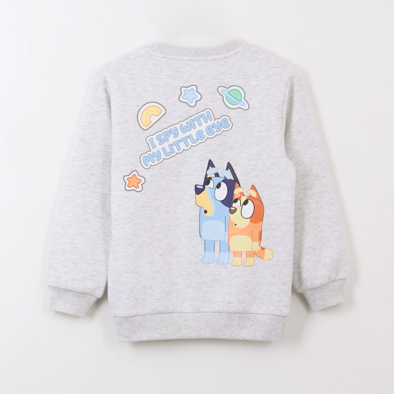 POLERON CERRADO NIÑO BACK PRINT SISTERS GRIS BLUEY - 2