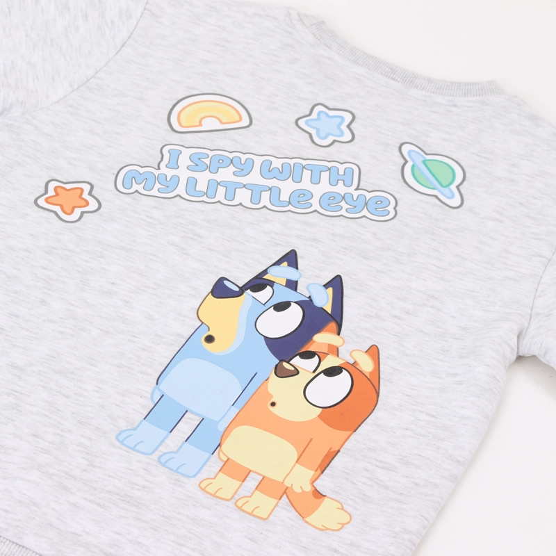 POLERON CERRADO NIÑO BACK PRINT SISTERS GRIS BLUEY - 3
