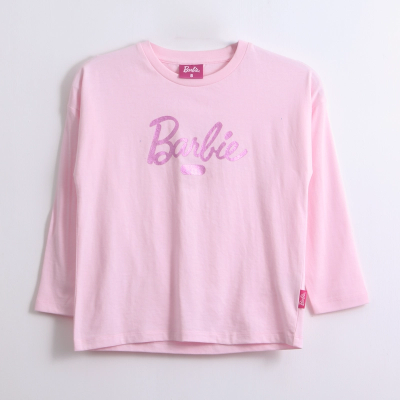 POLERA MANGA LARGA NIÑA LOGO FRONTAL ROSADO BARBIE - 1
