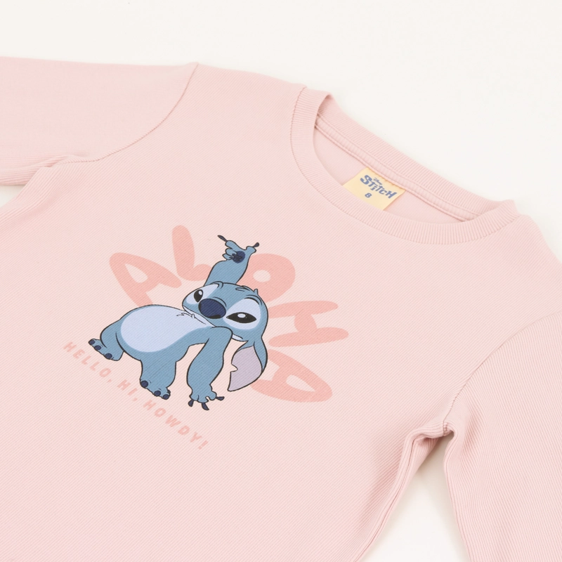 POLERA MANGA LARGA NIÑA LILO & STITCH ROSADO DISNEY - 3
