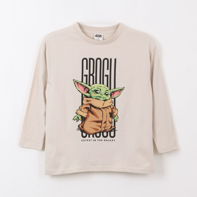 POLERA MANGA LARGA NIÑO GROGU BEIGE STAR WARS - 1