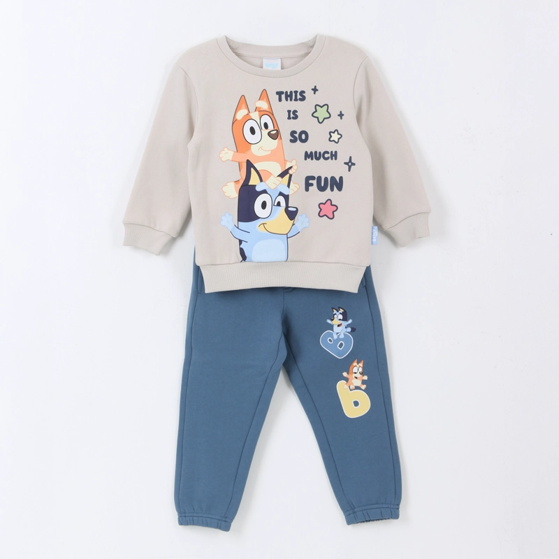 CONJUNTO BUZO NIÑO FUN BEIGE BINGO & BLUEY - 1