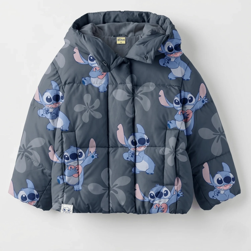 PARKA NIÑA FULL PRINT LILO & STITCH GRIS DISNEY - 2