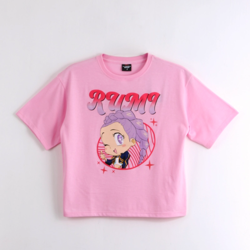 POLERA MANGA CORTA NIÑA RUMI CUTE ROSADO KPOP DEMON HUNTERS - 1