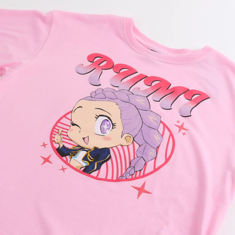 POLERA MANGA CORTA NIÑA RUMI CUTE ROSADO KPOP DEMON HUNTERS - 3