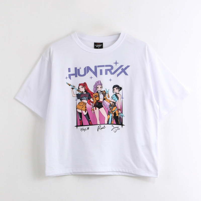 POLERA MANGA CORTA NIÑA HUNTR/X BLANCO KPOP DEMON HUNTERS - 1