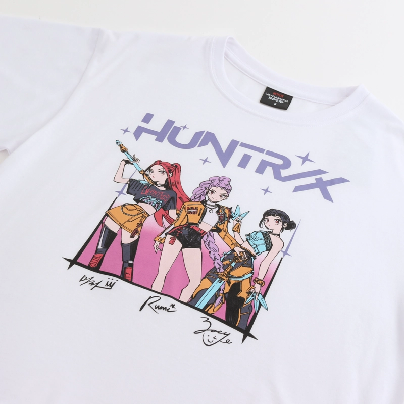 POLERA MANGA CORTA NIÑA HUNTR/X BLANCO KPOP DEMON HUNTERS - 3