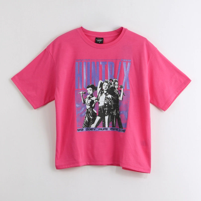 POLERA MANGA CORTA NIÑA HUNTR/X ROSADO KPOP DEMON HUNTERS - 1