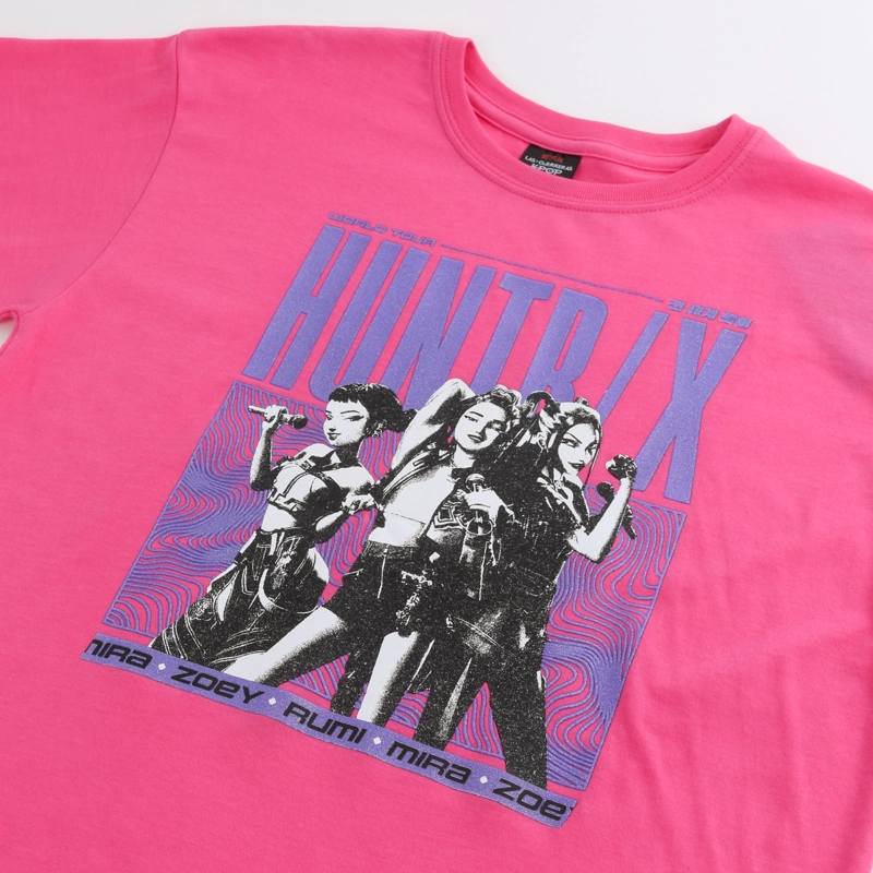 POLERA MANGA CORTA NIÑA HUNTR/X ROSADO KPOP DEMON HUNTERS - 3