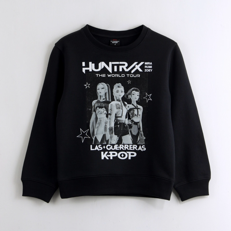 POLERON CERRADO NIÑA HUNTR/X NEGRO KPOP DEMON HUNTERS - 1