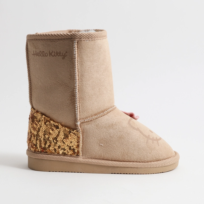 BOTA NIÑA CHIPORRO LENTEJUELAS BEIGE HELLO KITTY - 1