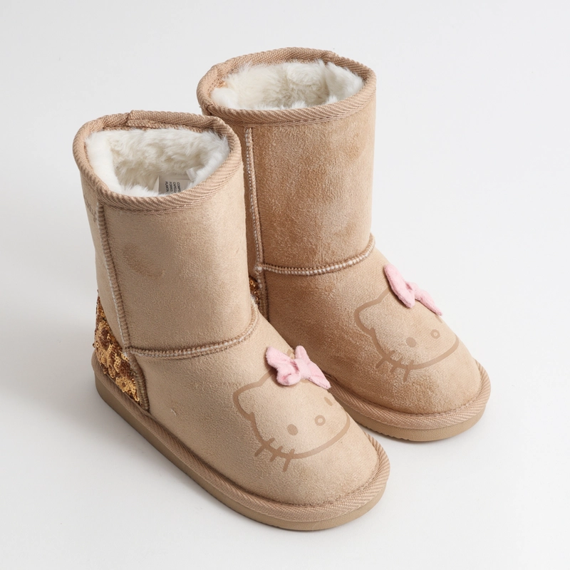 BOTA NIÑA CHIPORRO LENTEJUELAS BEIGE HELLO KITTY - 2