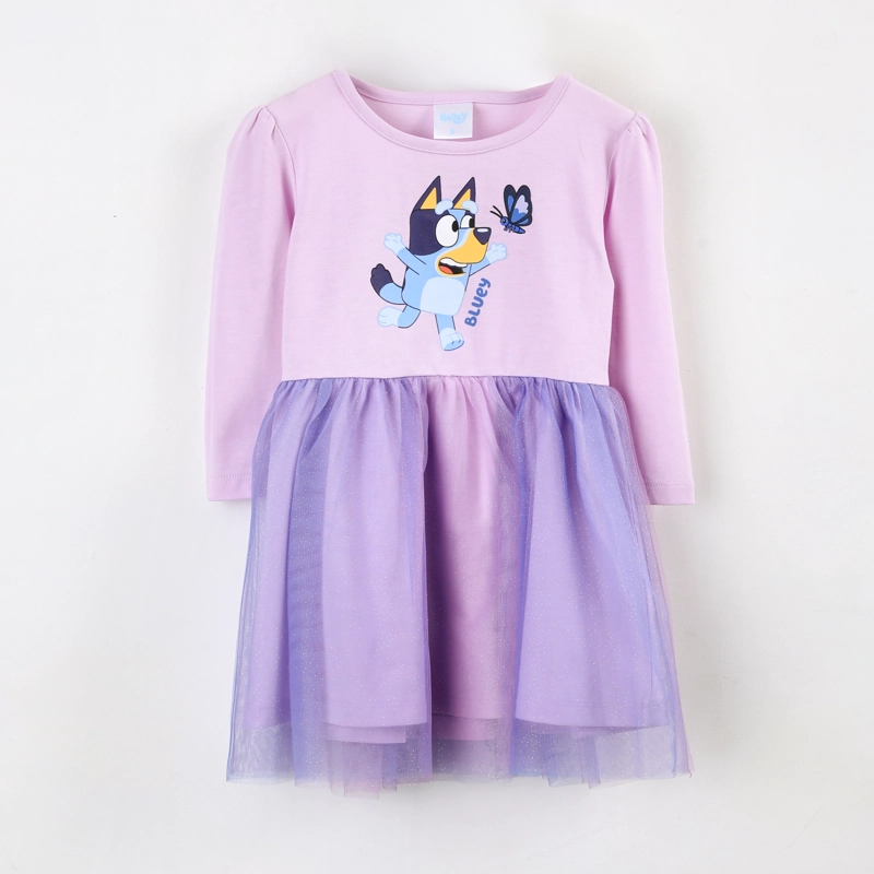 VESTIDO TUL NIÑA BLUEY ESTAMPADO MORADO - 1