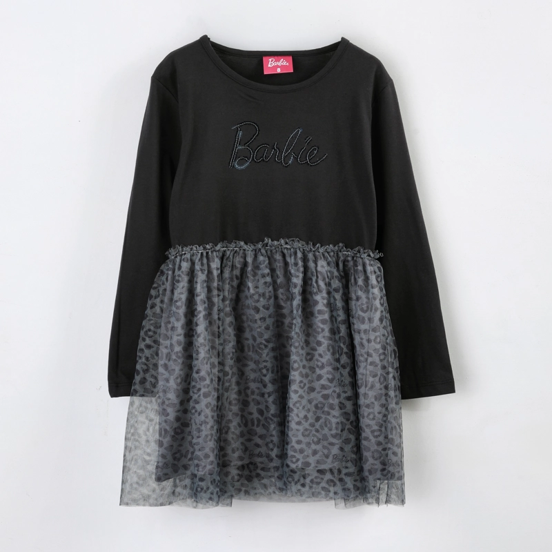 VESTIDO TUL NIÑA BARBIE BORDADO NEGRO - 1