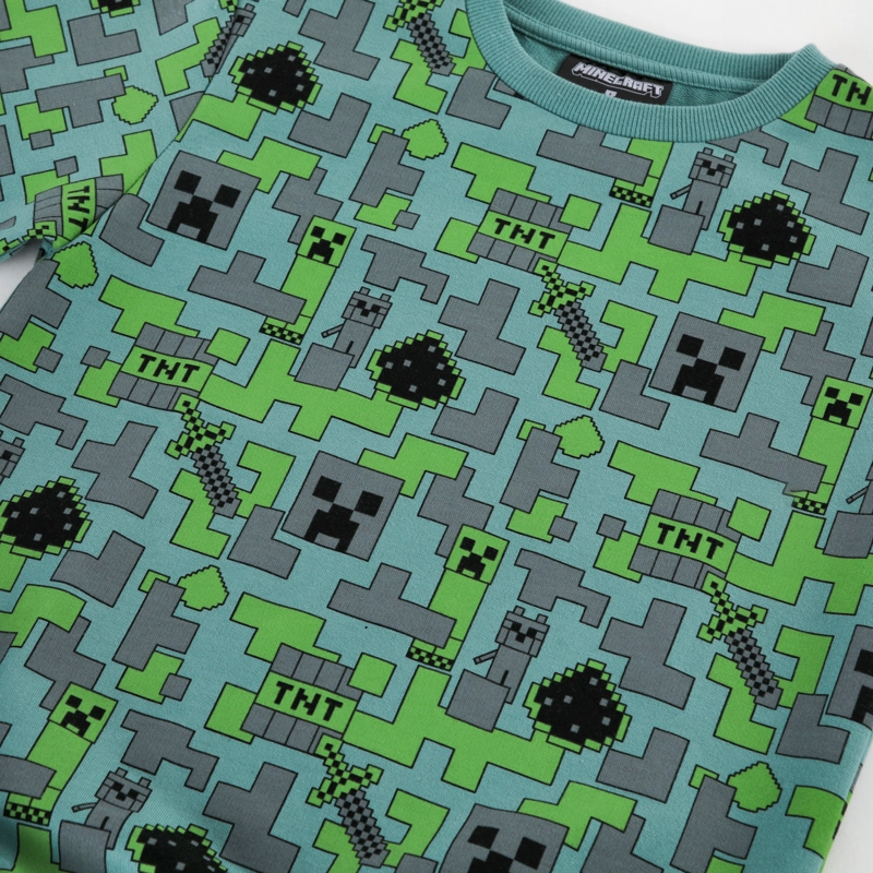 POLERON CERRADO NIÑO MINECRAFT FULL PRINT VERDE - 4
