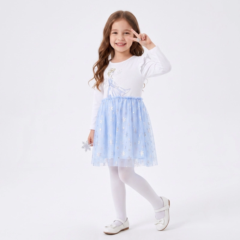 VESTIDO TUL NIÑA ELSA DISNEY CELESTE - 1