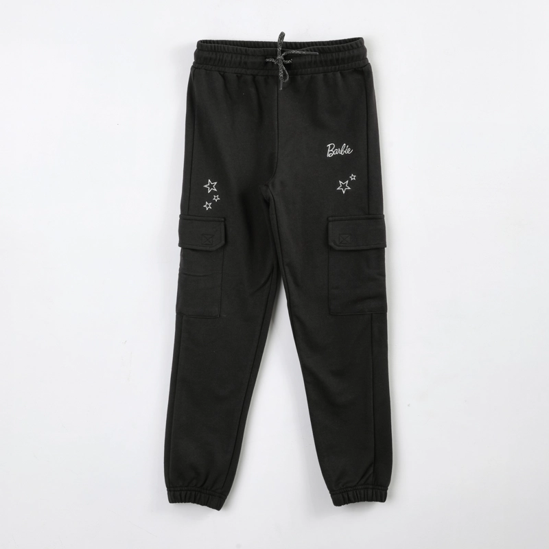 PANTALON DE BUZO NIÑA BARBIE ESTRELLAS NEGRO - 1
