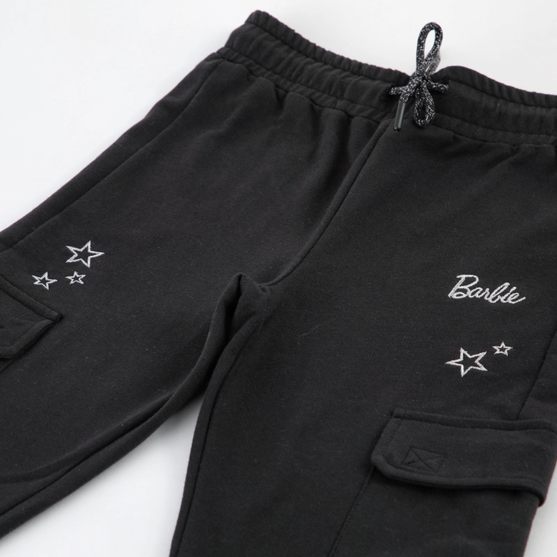 PANTALON DE BUZO NIÑA BARBIE ESTRELLAS NEGRO - 3