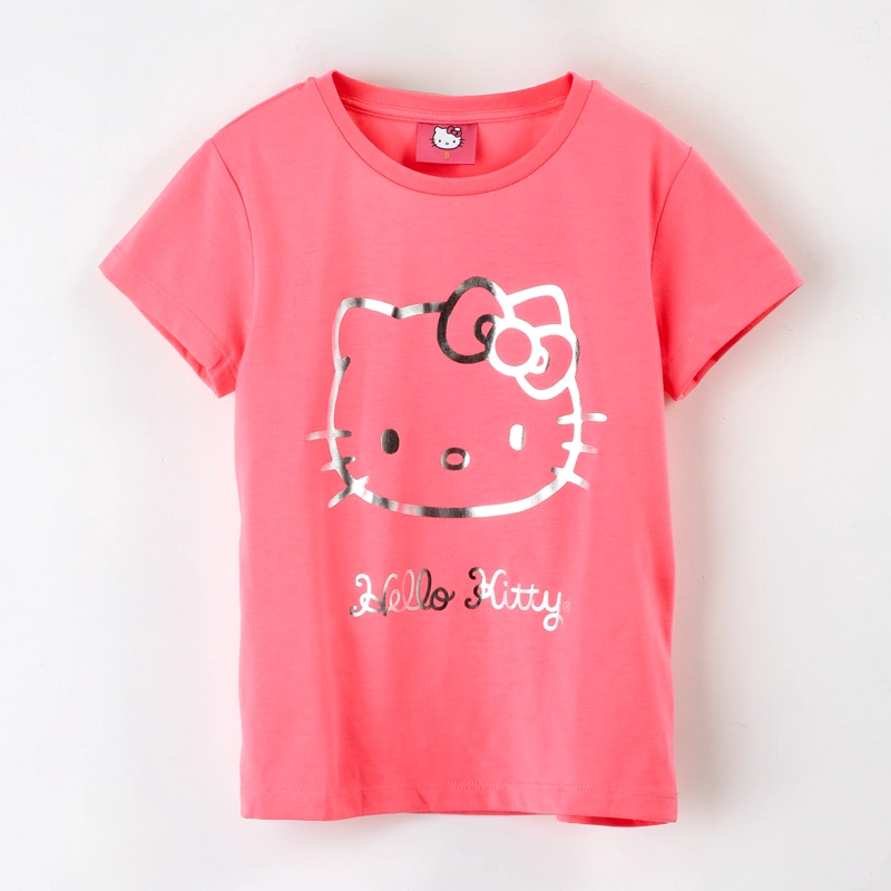 POLERA MANGA CORTA NIÑA HELLO KITTY FOIL ROSADO - 1