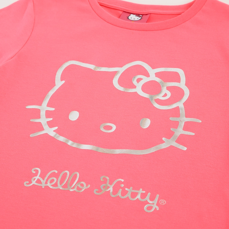 POLERA MANGA CORTA NIÑA HELLO KITTY FOIL ROSADO - 3