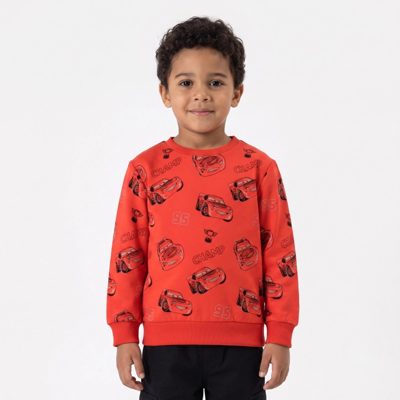 POLERON CERRADO NIÑO CARS DISNEY FULL PRINT ROJO - 1