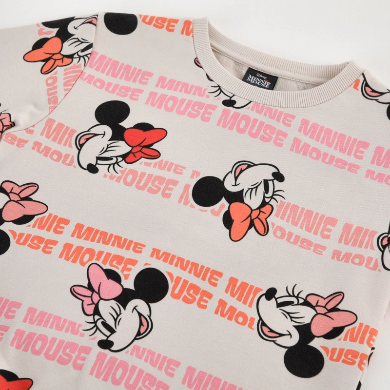 POLERON CERRADO NIÑA MINNIE DISNEY FULL PRINT BEIGE - 4
