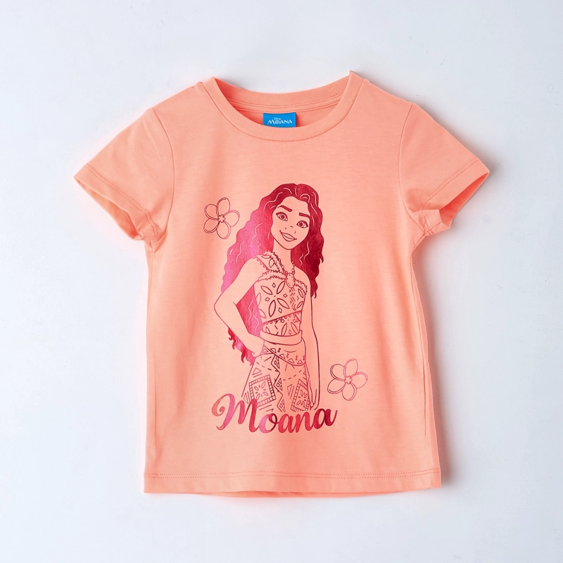 POLERA MANGA CORTA NIÑA MOANA DISNEY FOIL NARANJO - 1