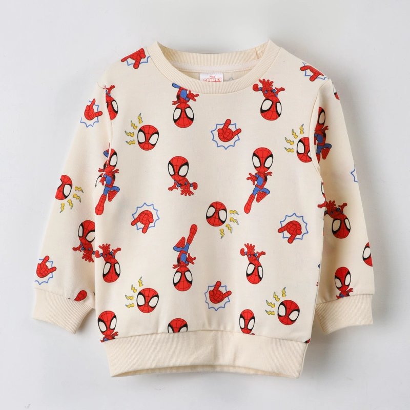 POLERON CERRADO NIÑO SPIDEY MARVEL FULL PRINT CREMA - 2