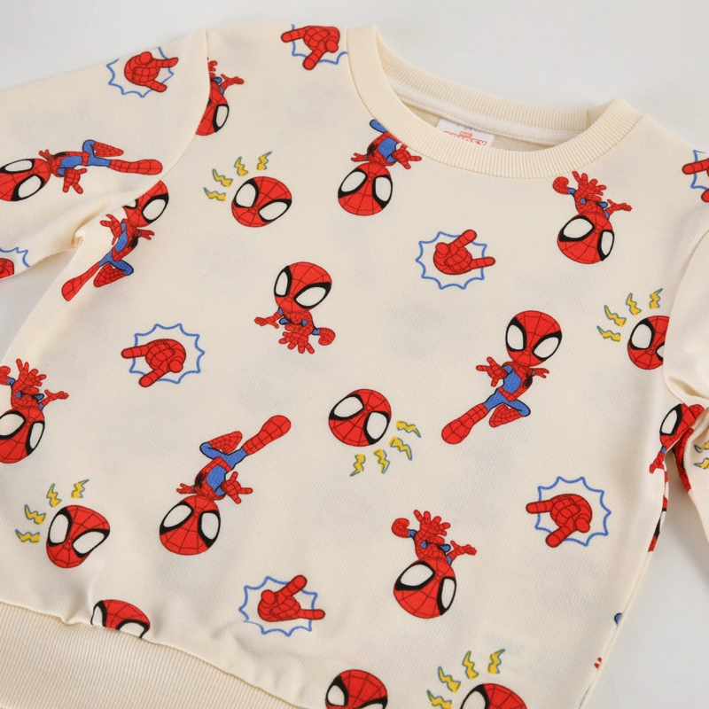 POLERON CERRADO NIÑO SPIDEY MARVEL FULL PRINT CREMA - 4