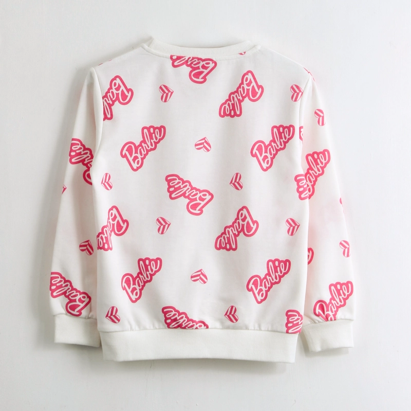 POLERON CERRADO NIÑA BARBIE FULL PRINT BLANCO - 2